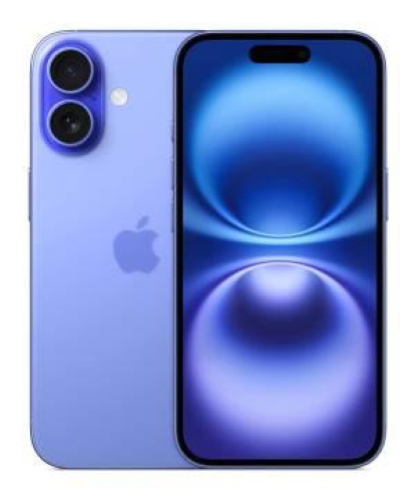 Apple iPhone 16 - 5G smartphone - dual SIM /Memoria Interna 256 GB - display OLED - 6.1" - 2556 x 1179 pixel - 2x fotocamere posteriori 48 MP, 12 MP - front camera 12 MP - blu oltremare